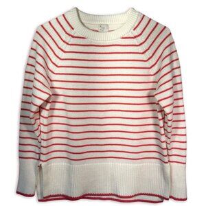 A New Day Women's Red Striped Sweater Size XS Cotton-Blend Classic Nautical